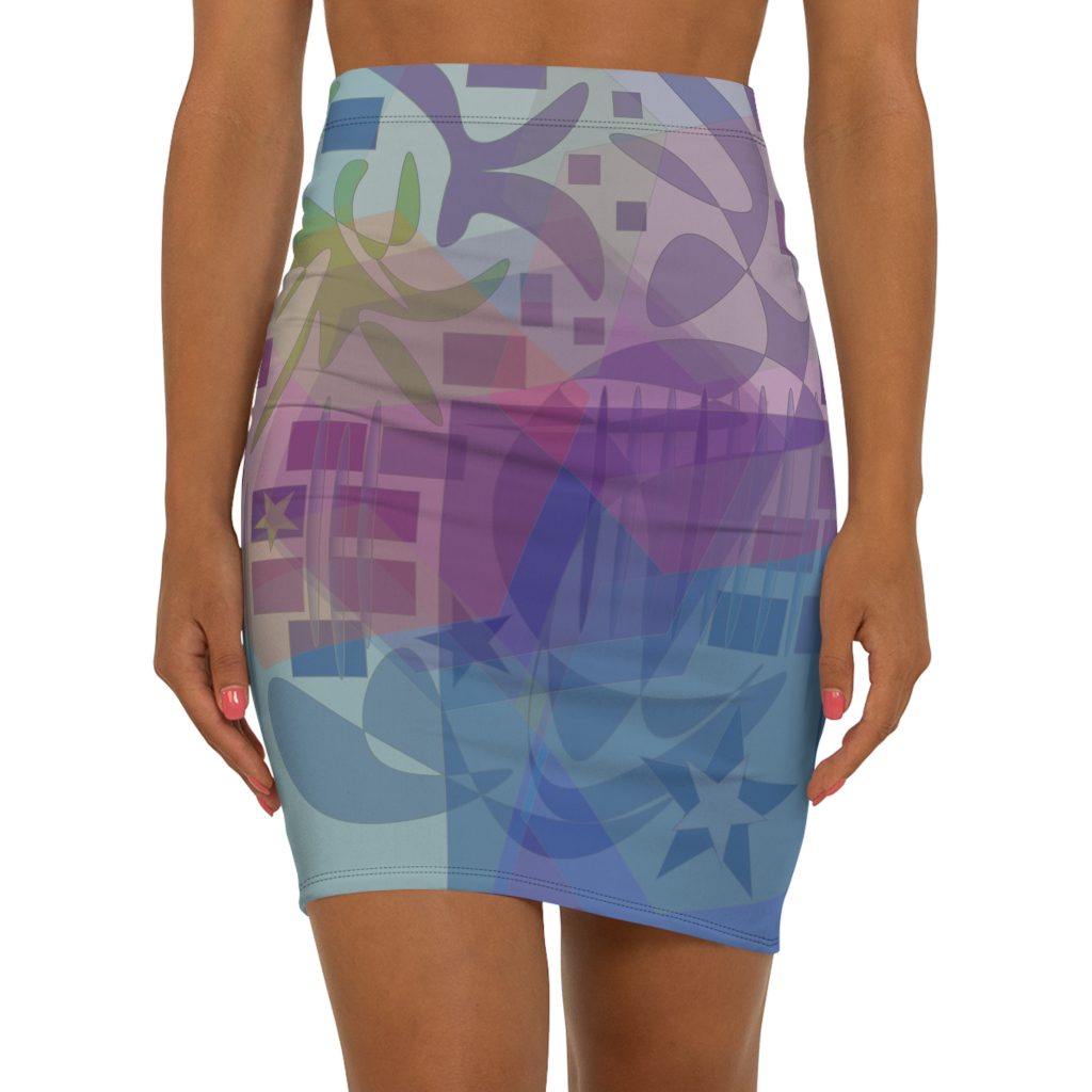 "Wild Flower" - Women's Mid-Waist Pencil Skirt