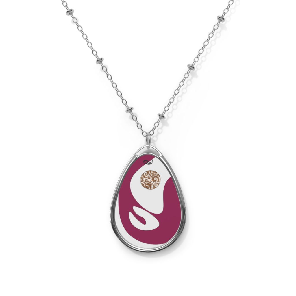 "Side B on Motown 45" Oval Necklace