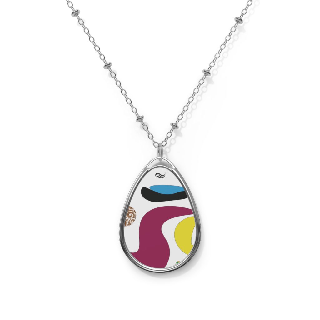 "Side B on Motown 45" Oval Necklace