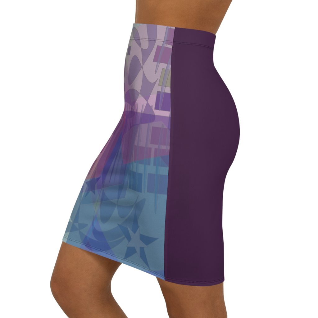 "Wild Flower" Women's Mid-Waist Pencil Skirt