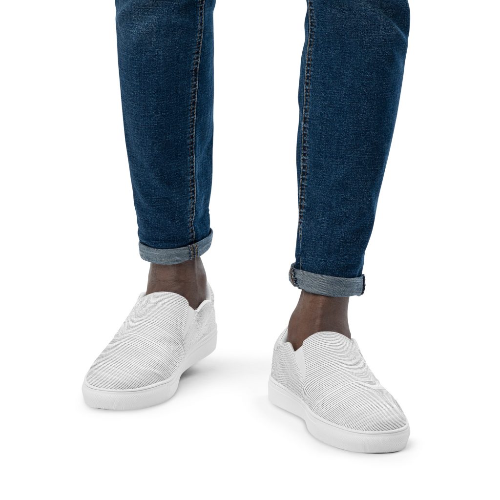 Pen Stripe Men’s Slip-On Canvas Shoes