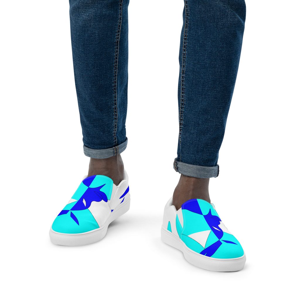 "The Ghost, the Dog, and the 45", Men’s Slip-On Canvas Shoes