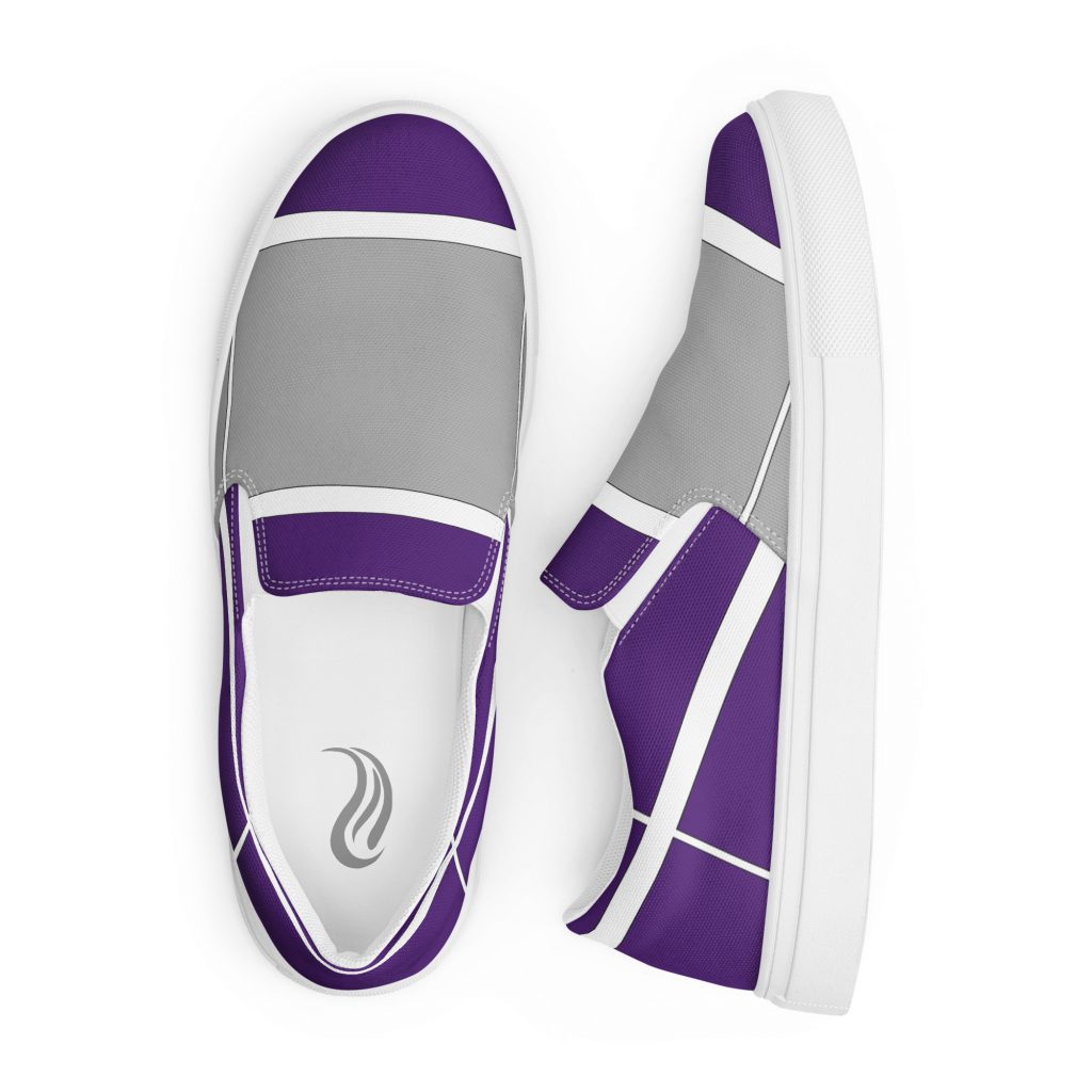 Purple and Grey Women’s Slip-On Canvas Shoes