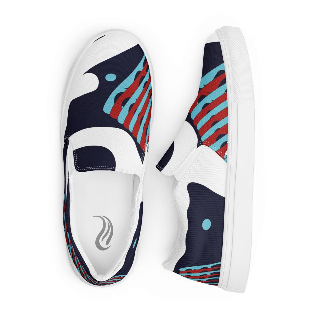 "Kinetica" - A life in Motion, Women’s Slip-On Canvas Shoes