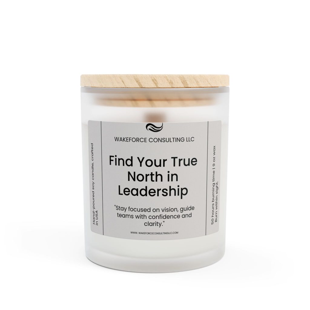 Find Your Truth North In Leadership Precision Frosted Glass Candle, 11oz