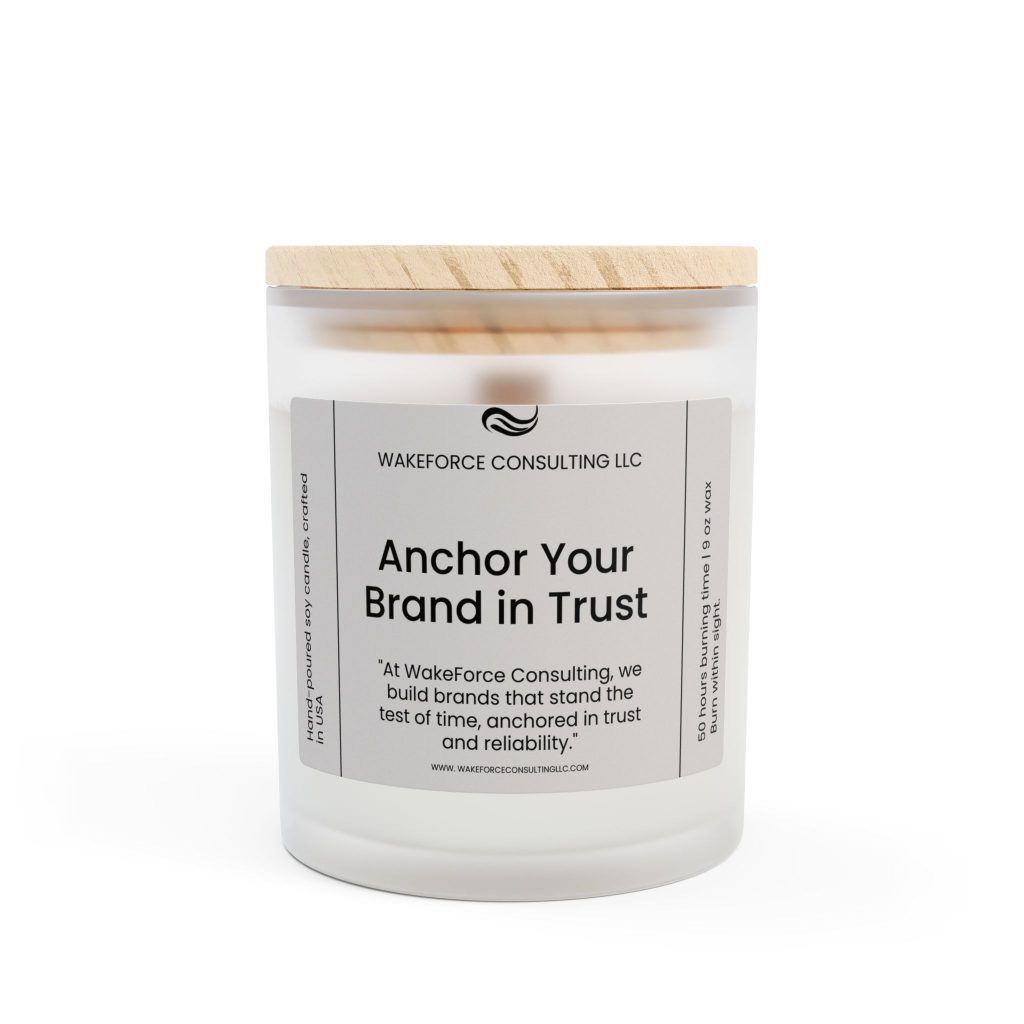 Anchor Your Brand In Trust Frosted Glass Candle, 11oz