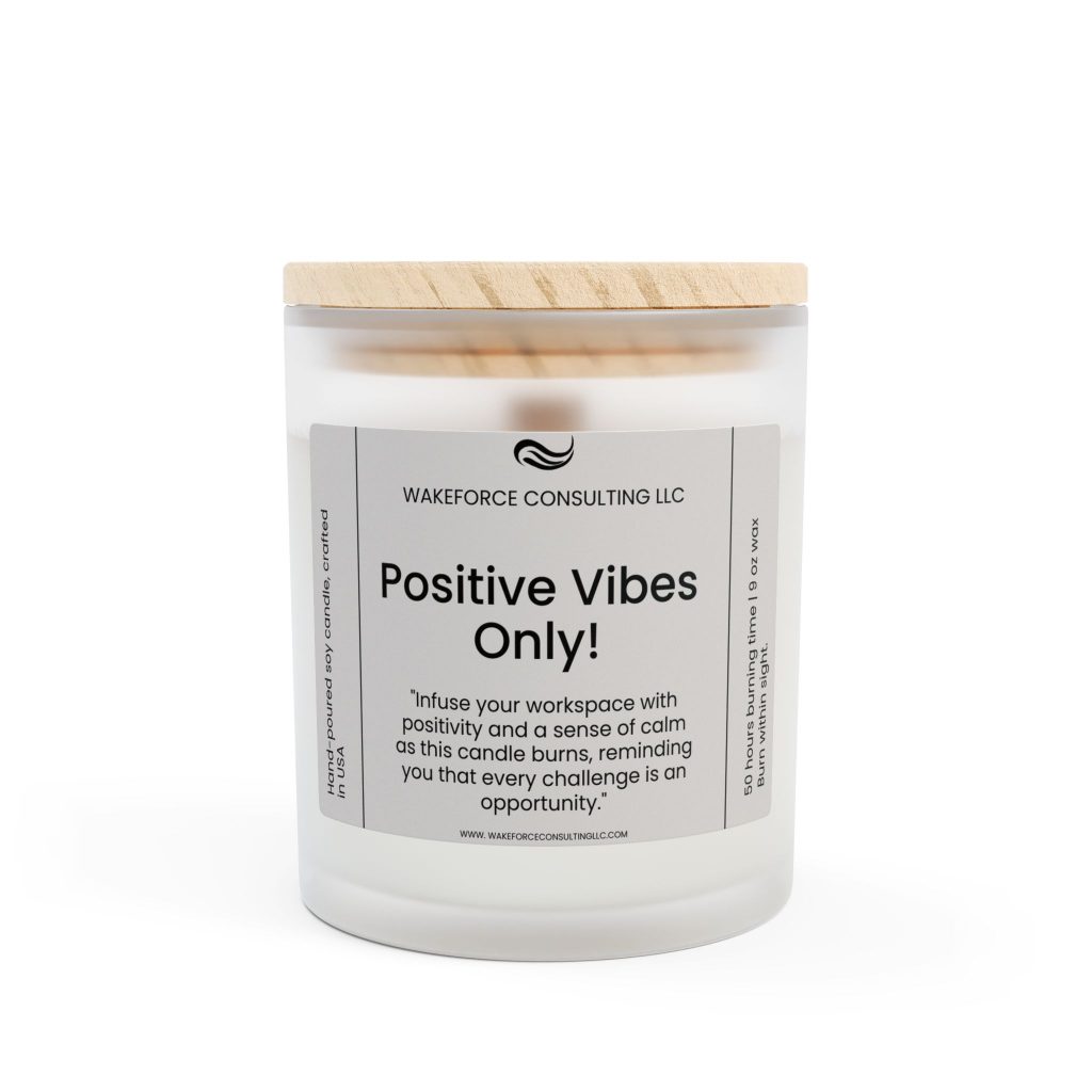 Positive Vibes Only Frosted Glass Candle, 11oz