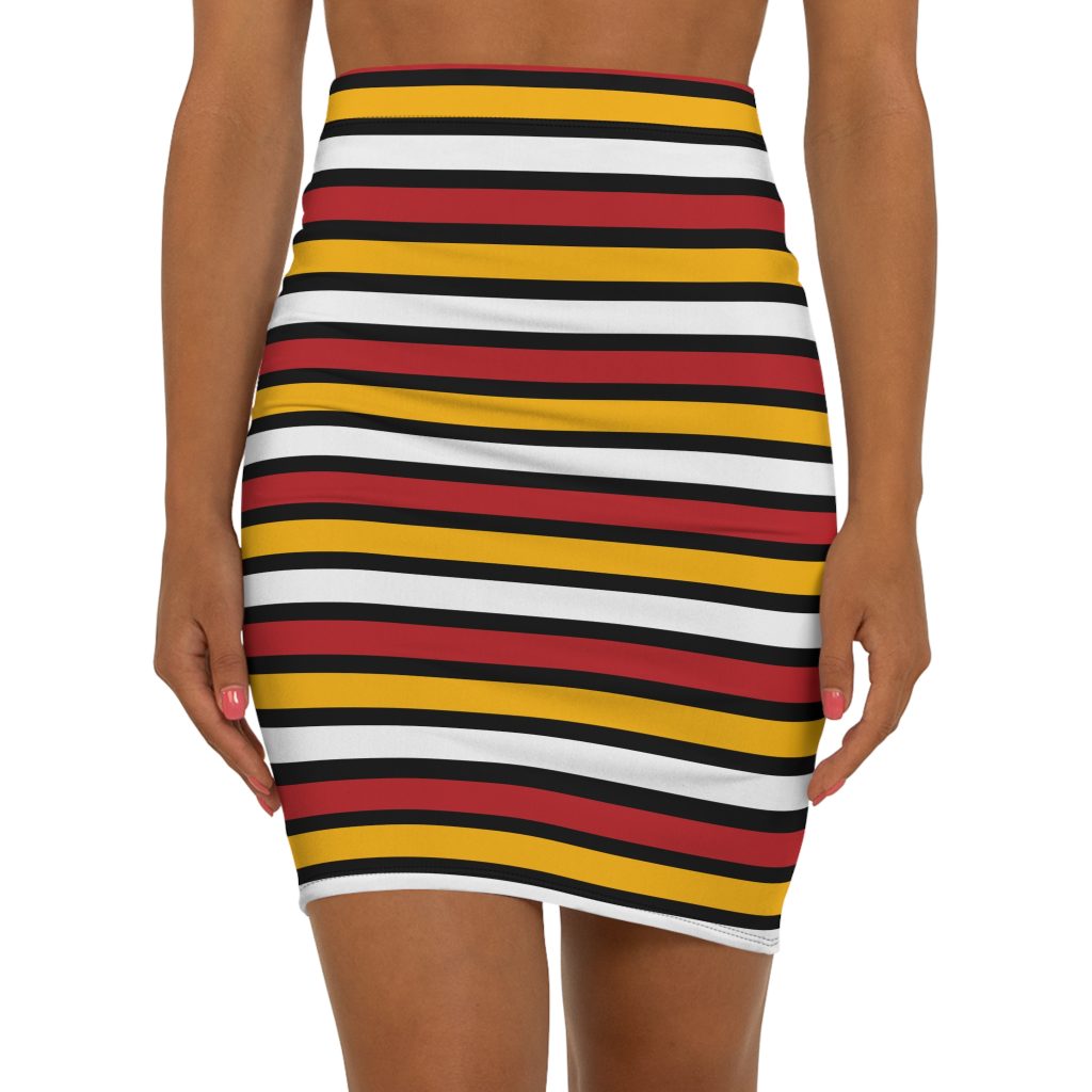 "Champions Glory" Striped Women's Mid-Waist Pencil Skirt