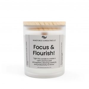 Focus and Flourish Frosted Glass Candle, 11oz
