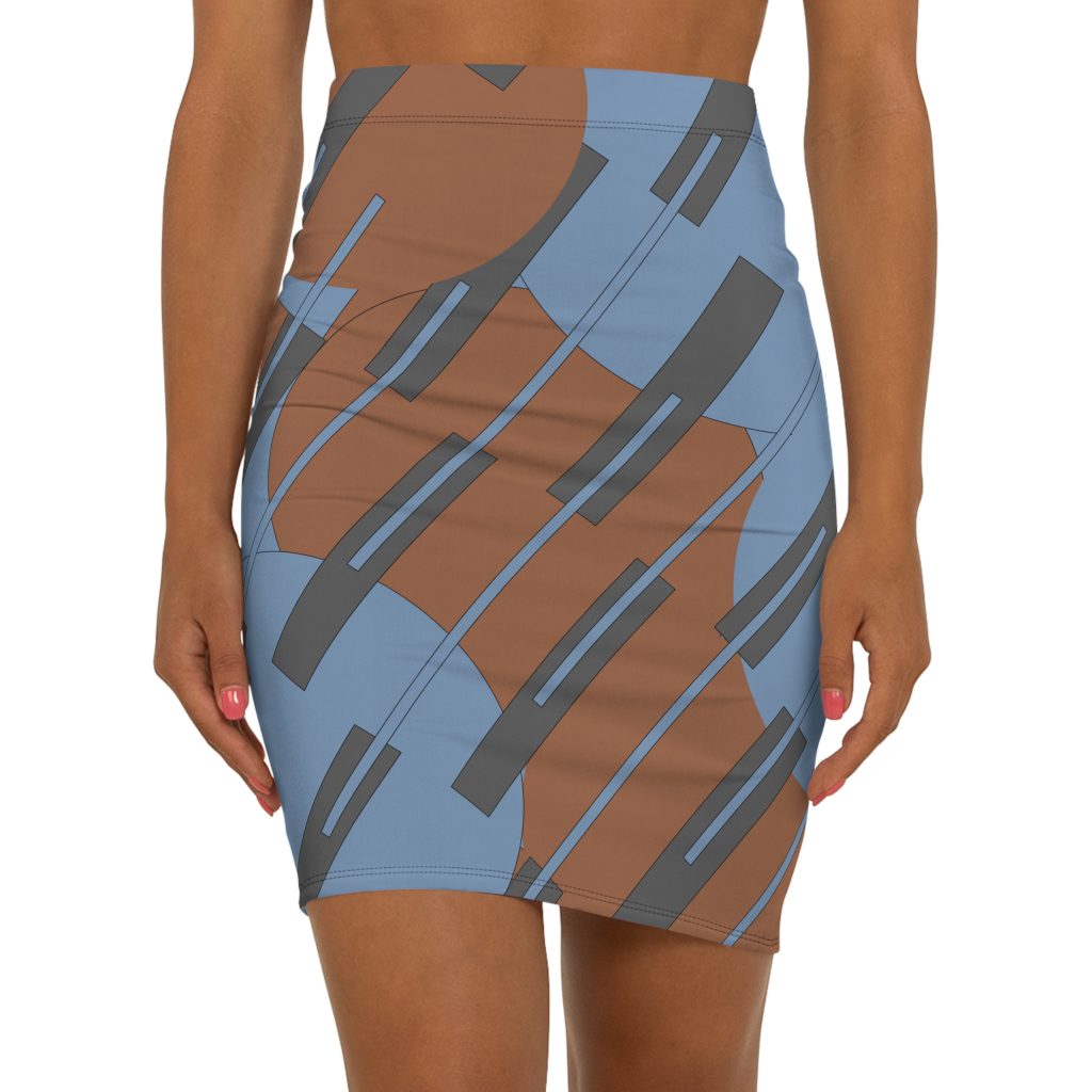 "Earth and Sky" WakeForce Women's Mid-Waist Pencil Skirt