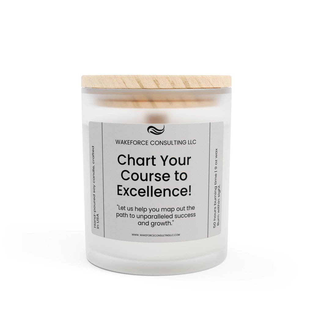 Chart Your Course to Excellence Frosted Glass Candle, 11oz