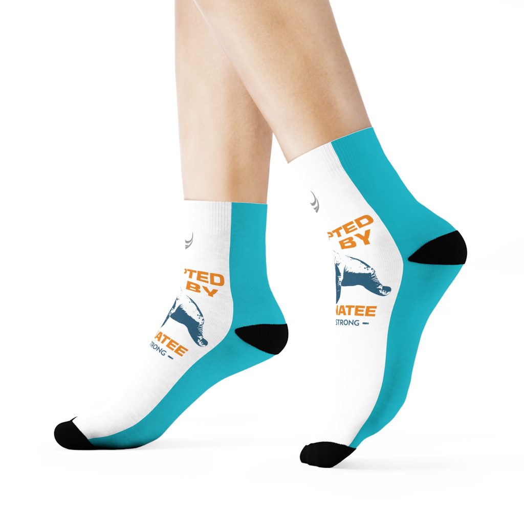 Adopted By A Manatee Crew Socks - Florida Strong