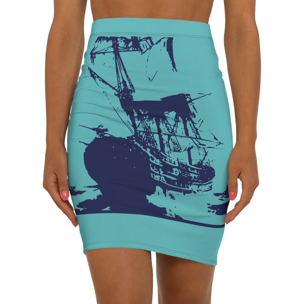 "Mystic Mariner" WakeForce Women's Mid-Waist Pencil Skirt