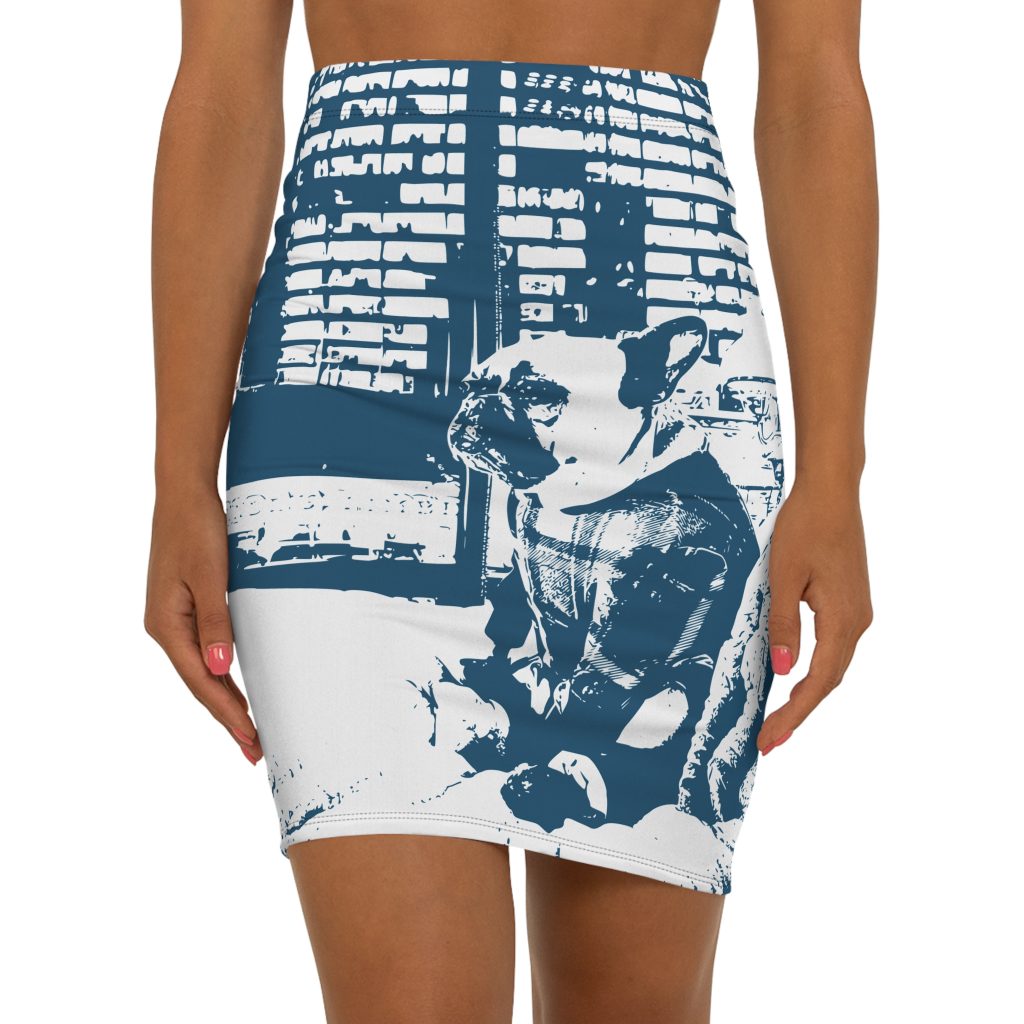 "Rupert - Frenchie" Women's Mid-Waist Pencil Skirt