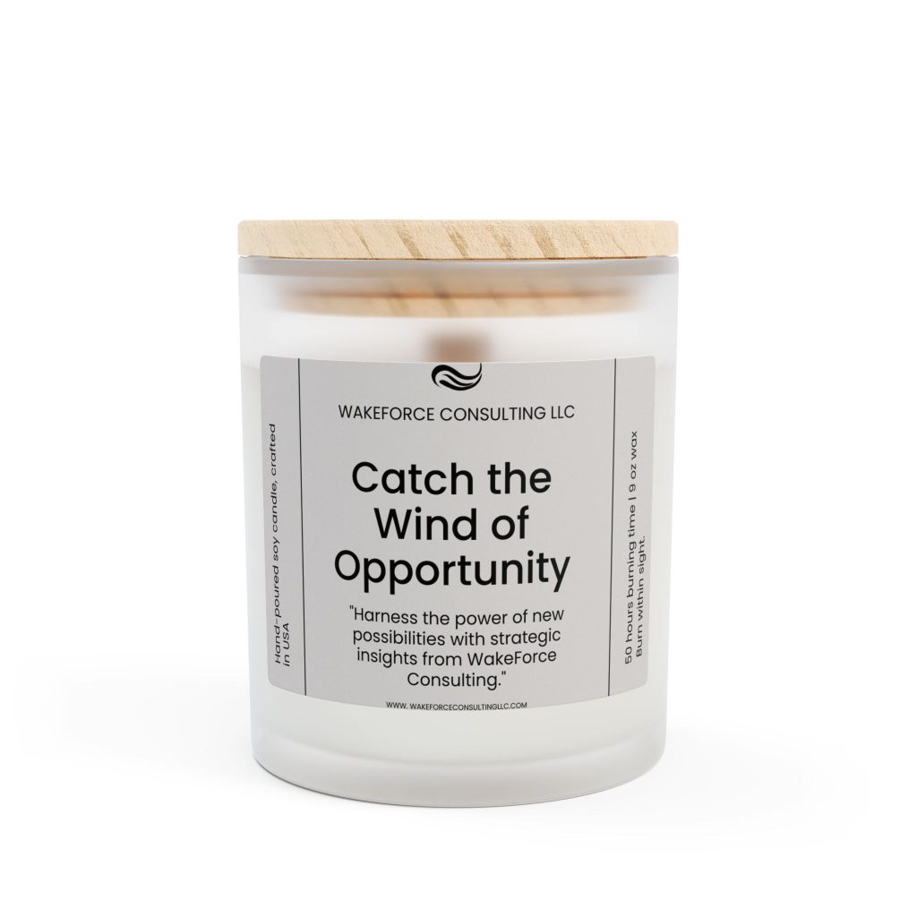 Catch The Wind Of Opportunity Frosted Glass Candle, 11oz
