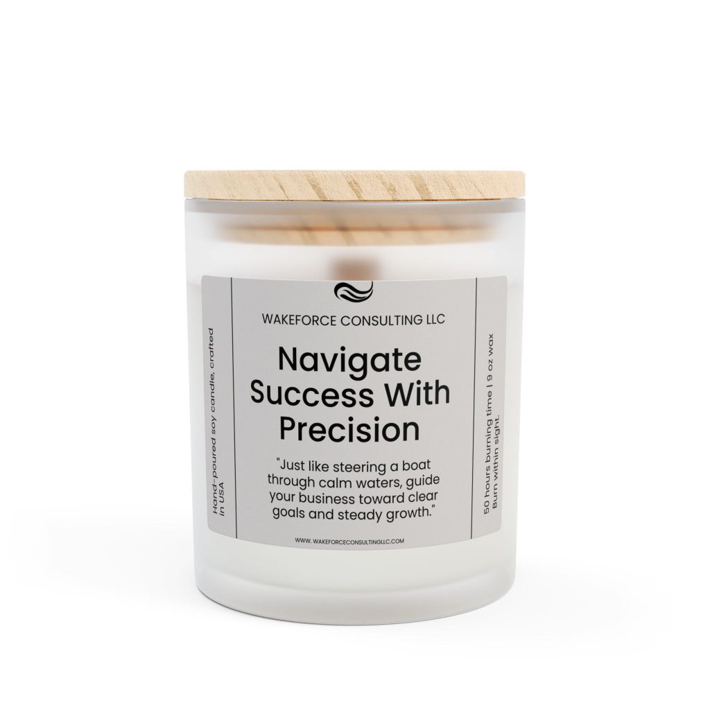Navigate Success With Precision Frosted Glass Candle, 11oz