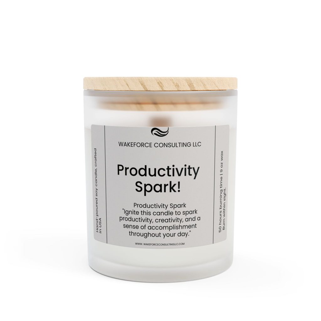 Productivity Spark Frosted Glass Candle, 11oz