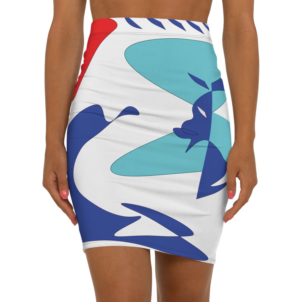 "The Ghost, Dog, & The 45" - Women's Mid-Waist Pencil Skirt