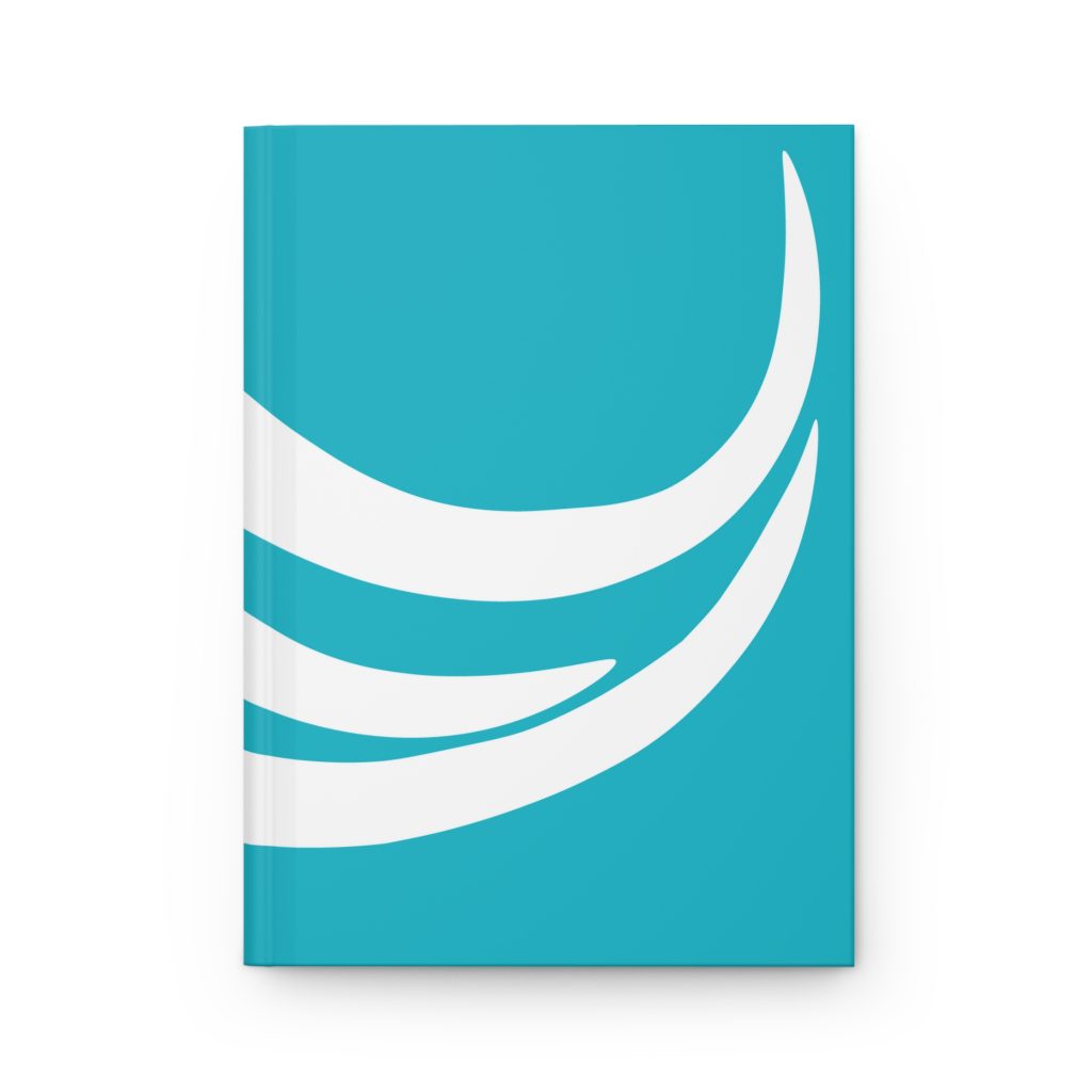WakeForce Hardcover Journal Matte, Aqua Radiance with White Logo